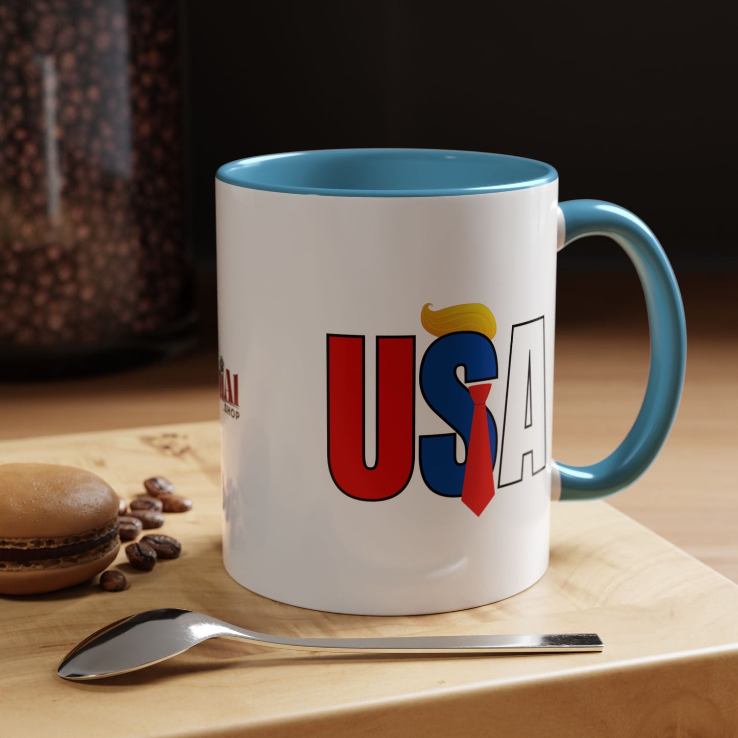 Taza de café con acento vibrante de EE. UU.