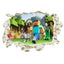 Minecraft run away My World Wall Stickers Living Room Children's Room Removable Decorative PVC Stickers - Korvel