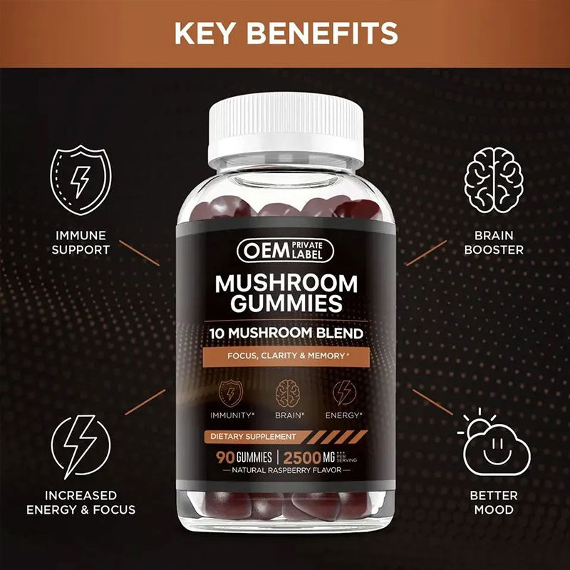 Mushroom Gummies Brain Booster Lion Mane Mushroom Gummies - Korvel