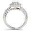 Bague de fiançailles en diamant motif floral en or blanc 14 carats