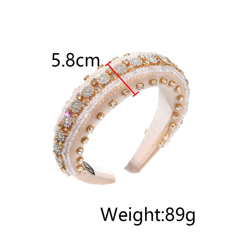 Retro Baroque colored glass drill sponge hair hoop - Korvel