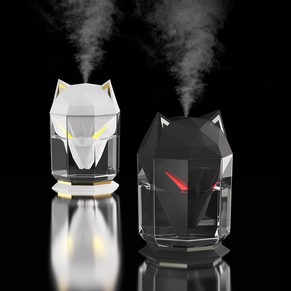 Desktop Wolf Humidifier Large Capacity Household Air Nebulizer Heavy Fog Humidifier Ornament - Korvel