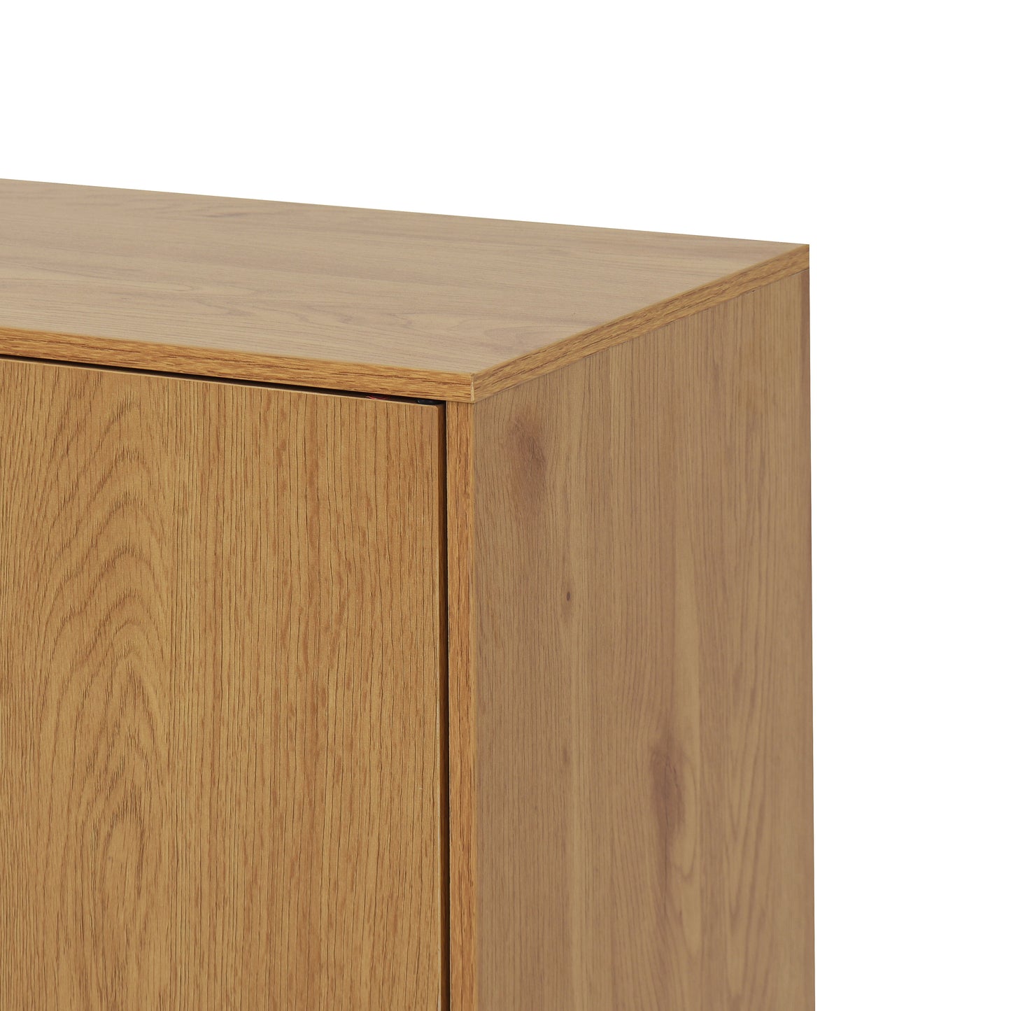 Buffet Cabinet en Bois Naturel avec Panneaux Latéraux et Rangement