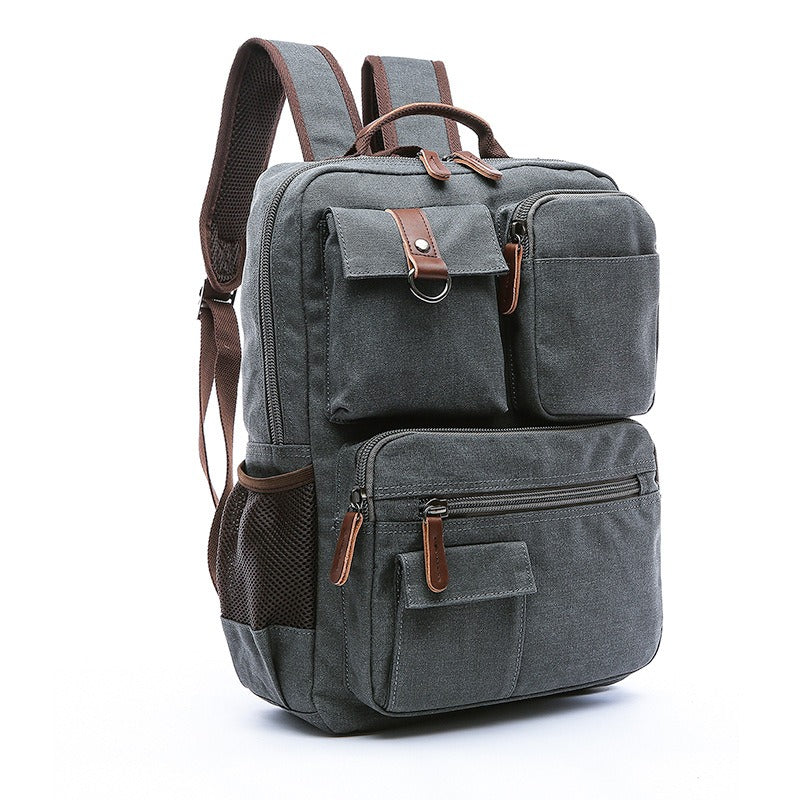 Premium Waxed Canvas Rolling Backpack for Men