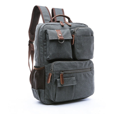 Premium Waxed Canvas Rolling Backpack for Men