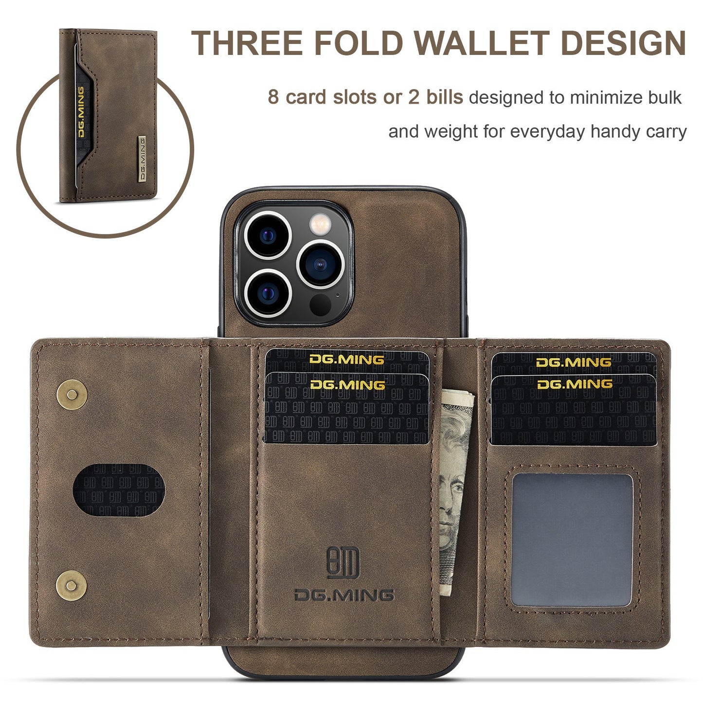 Applicable to iPhone14 Pro Max Split Card Case iP14 Plus Magnetic Card Case Protective Cover - Korvel