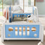 Twin Size Classic Car-Shaped Platform Bed with Wheels - Blue