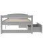 Twin size platform bed, with two drawers, gray - Korvel