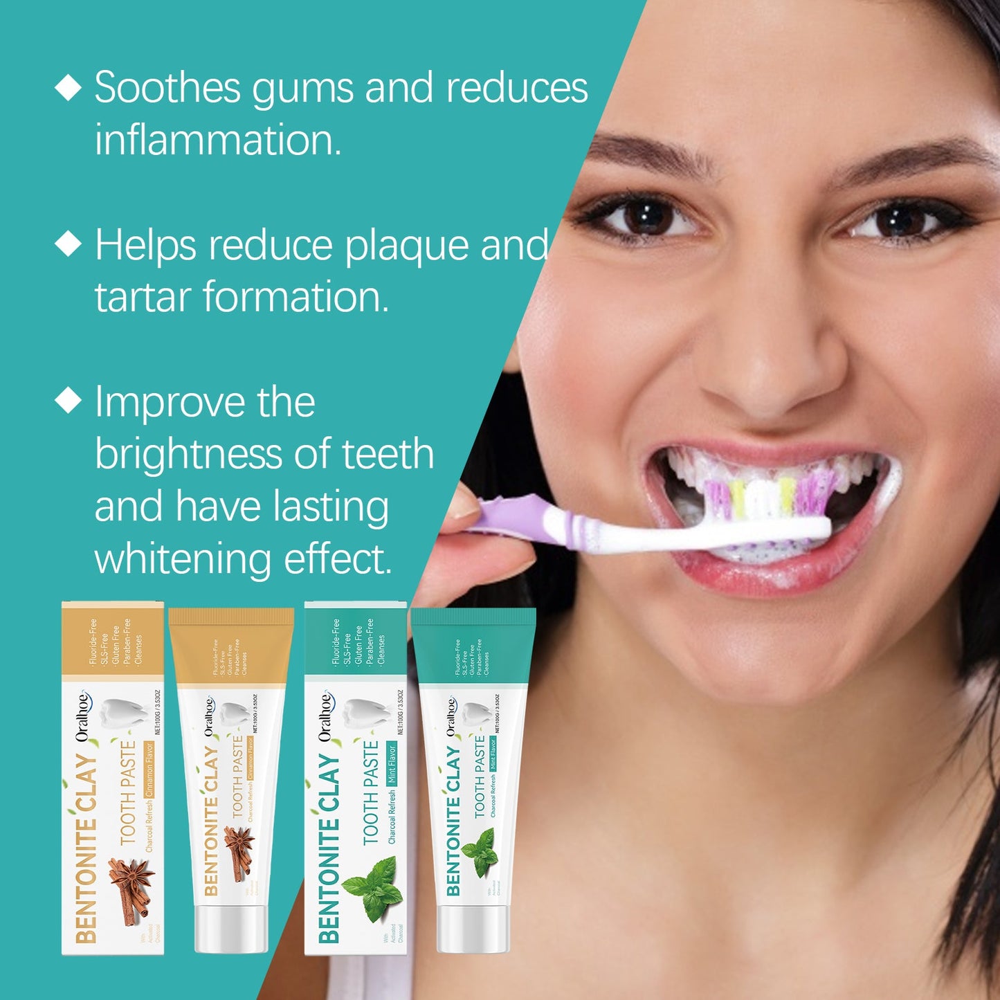 Volcanic Ash Bentonite Toothpaste Series Clean And Remove Stains Toothpaste To Improve Yellow Teeth Care For Teeth - Korvel
