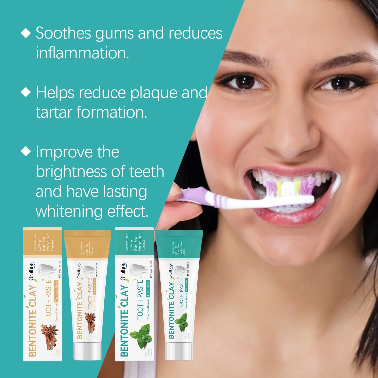 Volcanic Ash Bentonite Toothpaste Series Clean And Remove Stains Toothpaste To Improve Yellow Teeth Care For Teeth - Korvel