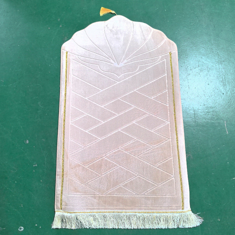 Shell shaped solid color carpet irregular flannel sponge thickened short flannel embossed portable floor mat - Korvel