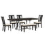 Traditional 6-Piece 78inch Trestle Extendable Dining Table Set with One 18inch Removable Leaf Distressed White - Korvel