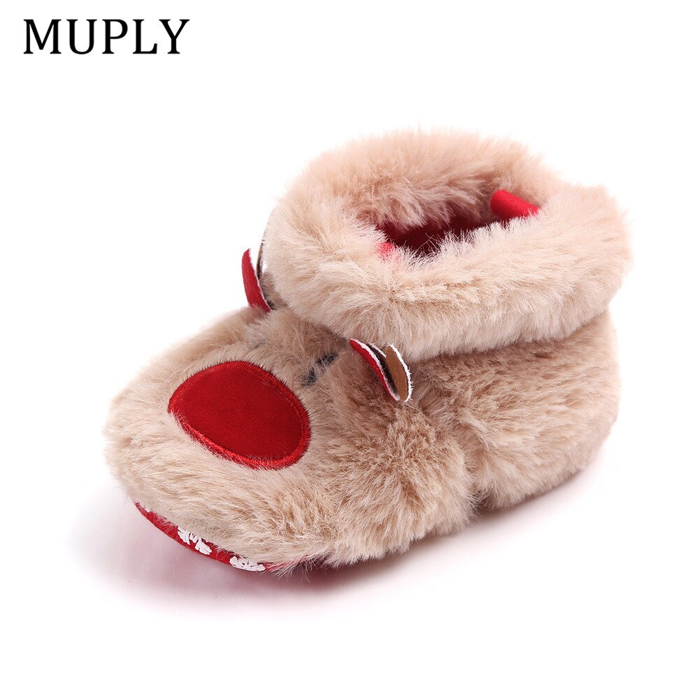 Winter Baby Girls Boys Keep Warm Shoes Muply Christmas Elk First Walkers Anti-slip Newborn Toddler Infant Girl Footwear Shoes - Korvel