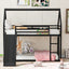 Twin over Twin House Bunk Bed with Ladder and Slide,Black - Korvel