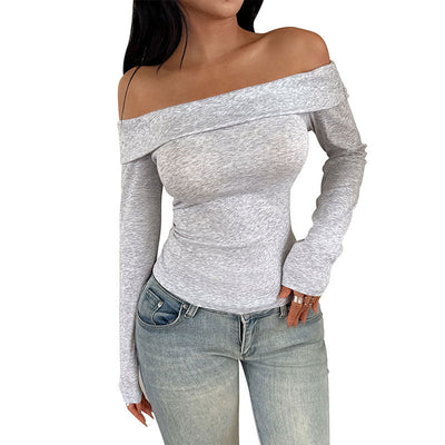 Slim Fit Spicy Girl One-Shoulder Top for Women - Korvel
