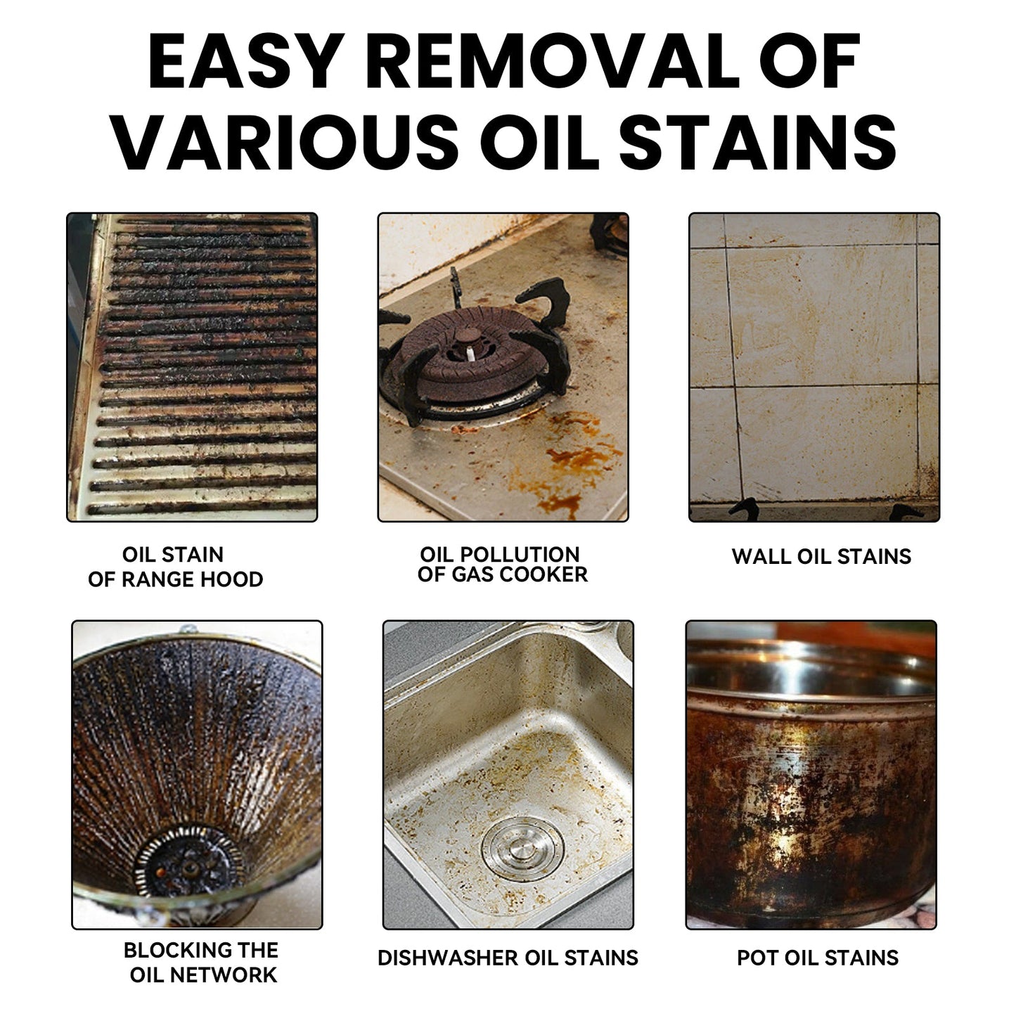 Heavy Oil Foam Cleaner for Kitchen Surfaces