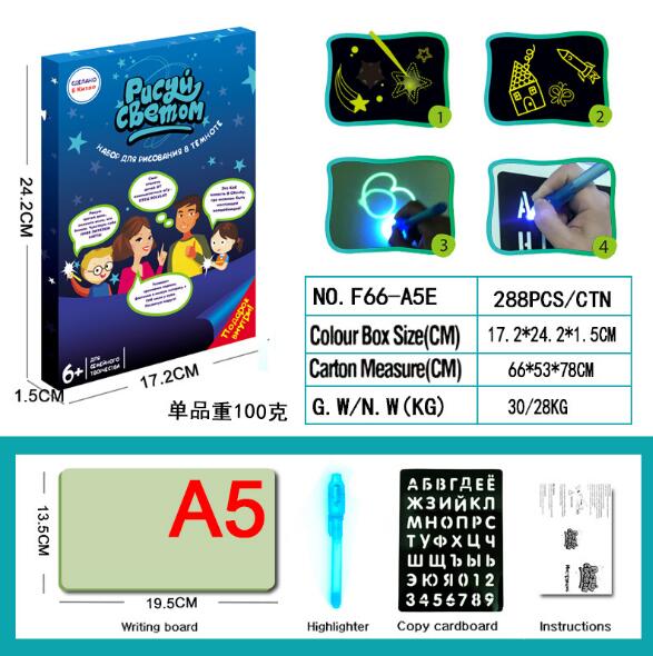 Draw With Light Fun  Glowing Paint Glow Light Tablet Draw With Light Fun And Developing Toy - Korvel