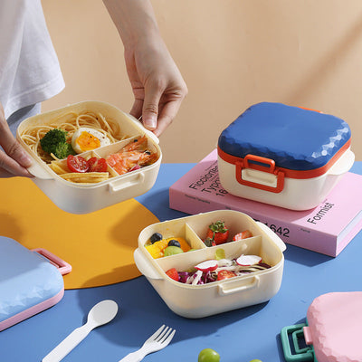 Microwaveable Portable Lunch Box with Compartments and Cutlery