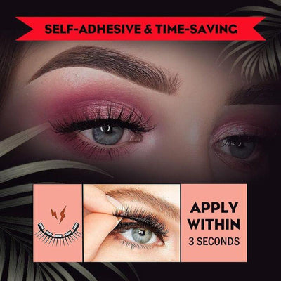 Reusable 3D Mink Lashes Natural False Eyelashes Self Adhesive Fake Glue Free Makeup Eyelash Extension Silk - Korvel