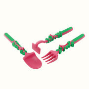 Dinneractive car bulldozer excavator fork shovel dining plate children's tableware three sets - Korvel