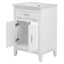 24" Bathroom Vanity with Sink, Bathroom Vanity Cabinet with One Flip Drawer and Doors, Solid Wood and MDF, White - Korvel