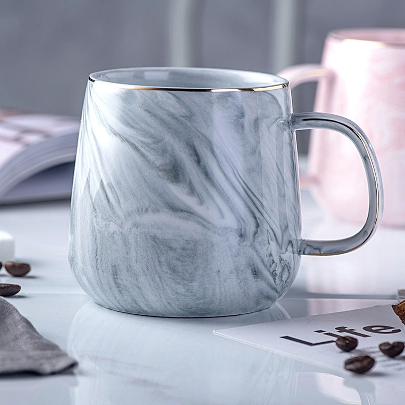 Elegant Gold Rimmed Ceramic Coffee Mug
