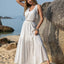 Elegant White V-Neck Tie Shoulder Maxi Dress