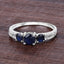 Bague en or blanc 14K avec saphir bleu et diamants de 1,08 carat