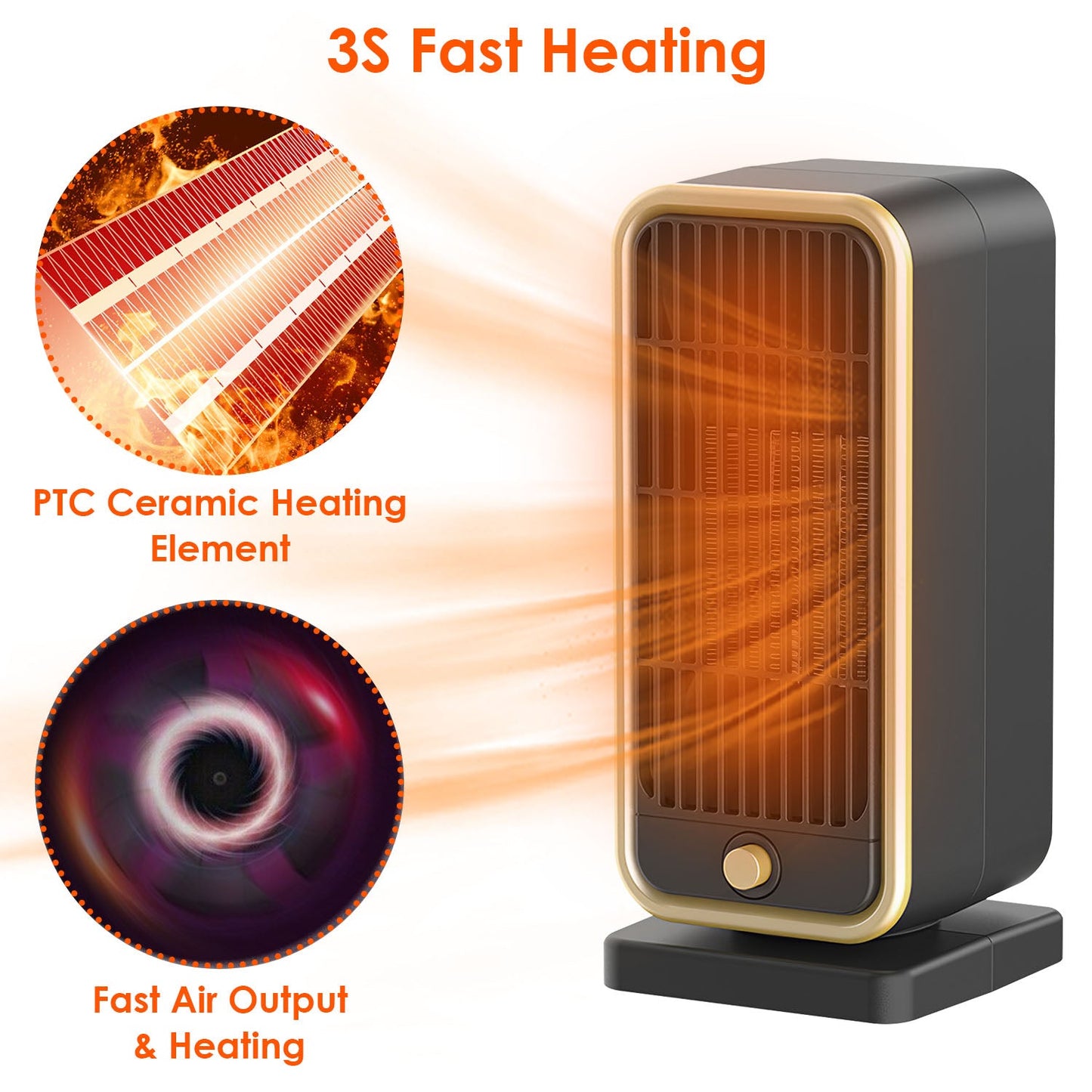 Gbruno 500W Portable Electric Space Heater with Safety Features