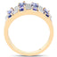 Anillo de cóctel de tanzanita chapado en oro amarillo de 14K