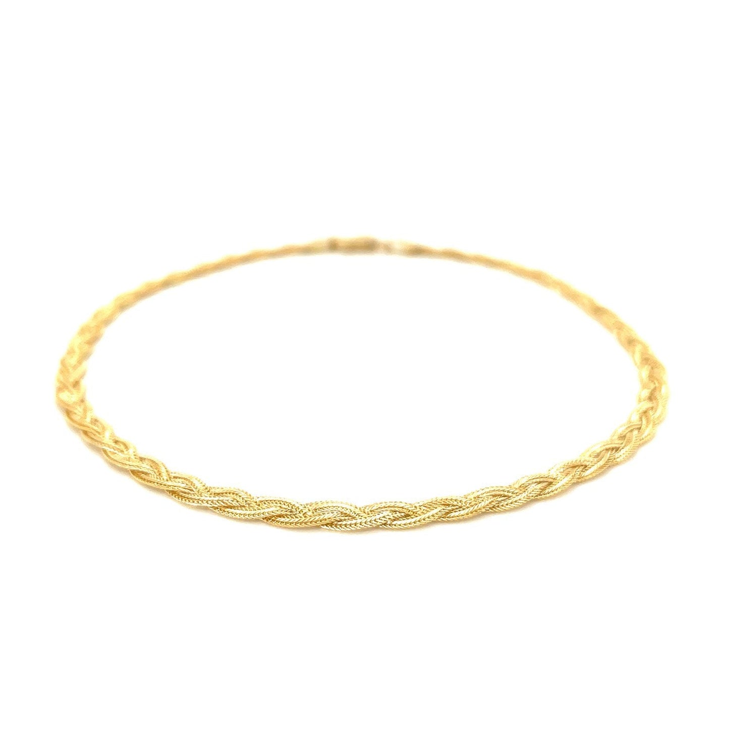 Bracelet tressé en or jaune 14k - 3,5 mm
