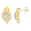 Boucles d'oreilles puces en diamant en cluster taille ronde en or jaune 10K