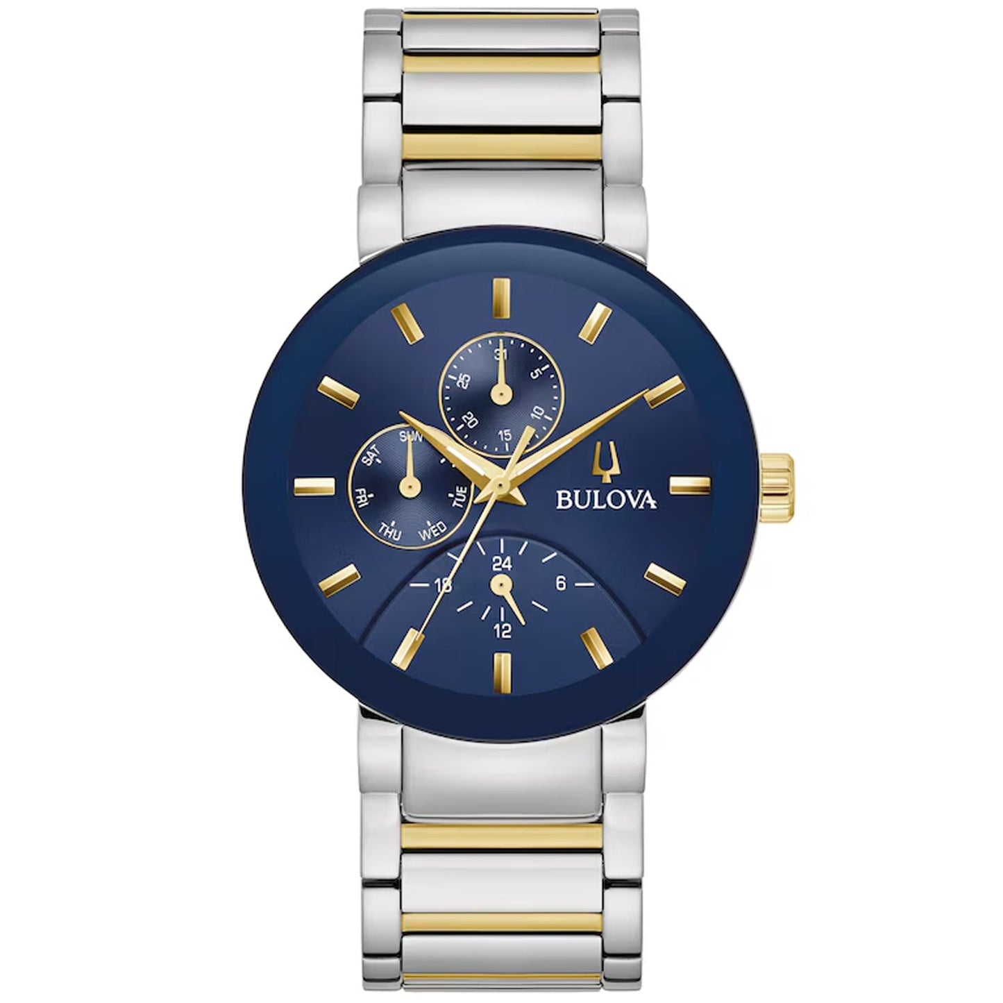 Montre moderne pour homme Bulova avec cadran bleu