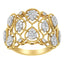 Bague de fiançailles en diamant Art Déco en or jaune 14K - Taille 7