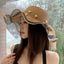 Elegant Big Brim Bow Ribbon Beach Hat for Summer