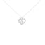 Collar con colgante de corazón y cinta de diamantes en oro blanco de 14K