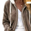 Cozy Fleece Zip-Up Hooded Jacket - Plus Size