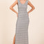 Robe Maxi Sans Manches à Col Scoop Rayée Élégante