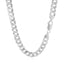 Rhodium Plated Sterling Silver Curb Chain Necklace
