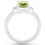 Bague en argent sterling avec péridot véritable de 1,76 carat et zircon blanc