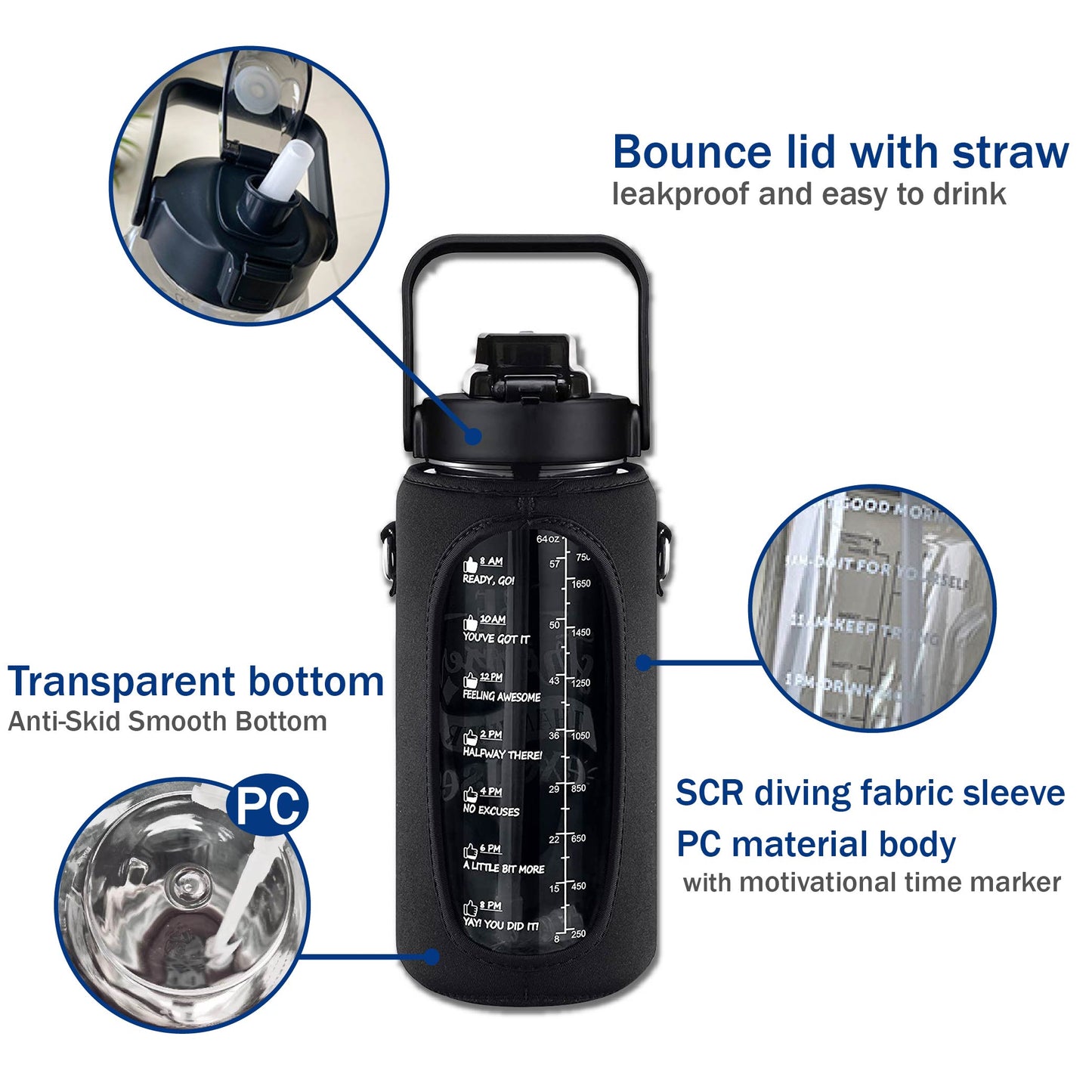 Funda de Botella de Agua de Medio Galón de Neopreno Premium