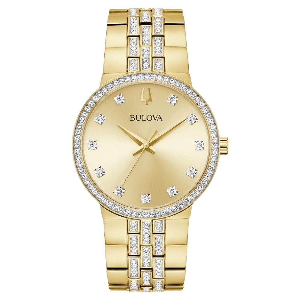 Reloj de Cristal para Hombre Bulova con Esfera Dorada