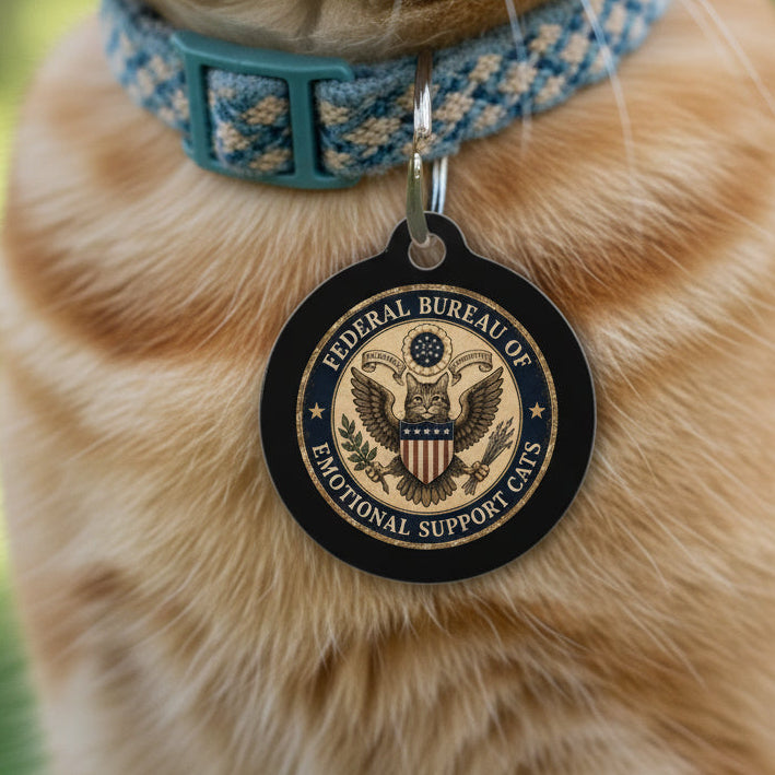 Étiquette pour animaux de compagnie du Bureau fédéral des chats de soutien émotionnel