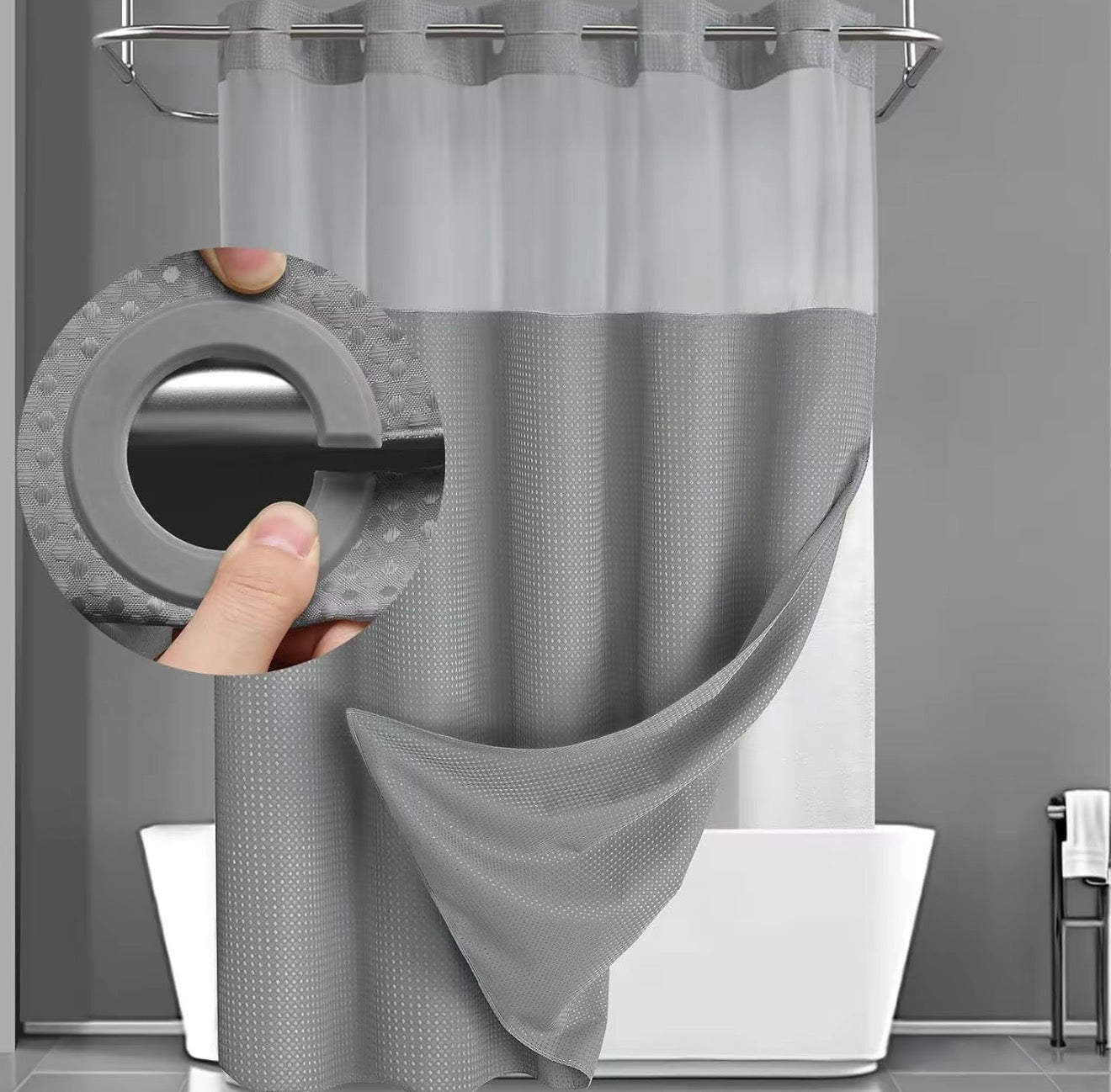 Rideau de douche à double couche SnapLiner