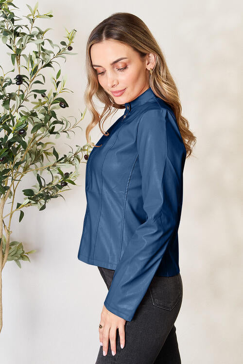 Veste zippée classique à col pour femmes pour une élégance au quotidien
