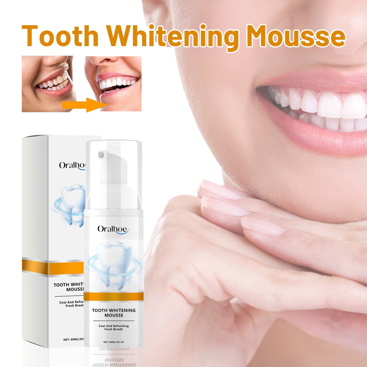 Premium Tooth Whitening Mousse for Bright, Fresh Smile