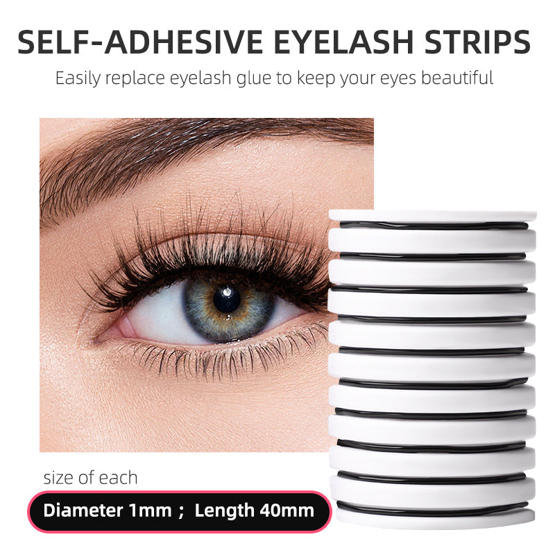 10 Packs of Self-Adhesive Eyelash Strips - Waterproof & Transparent