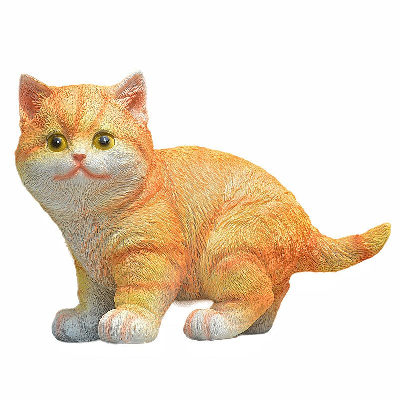 Charming Outdoor Cat Ornament in Resin