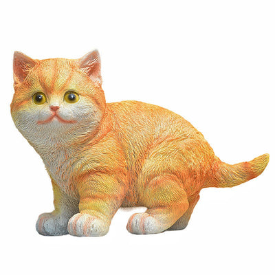 Charming Outdoor Cat Ornament in Resin