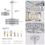 Modern crystal drum pendant light, 6-light pendant light, with silver metal frame (excluding light bulb) - Korvel
